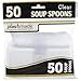 [50 Clear Soup Spoons] Plastimade Disposable Heavy Duty Plastic Cutlery,Great for Every Day Use, Home, Office, Party, Picnics, or Outdoor Events,