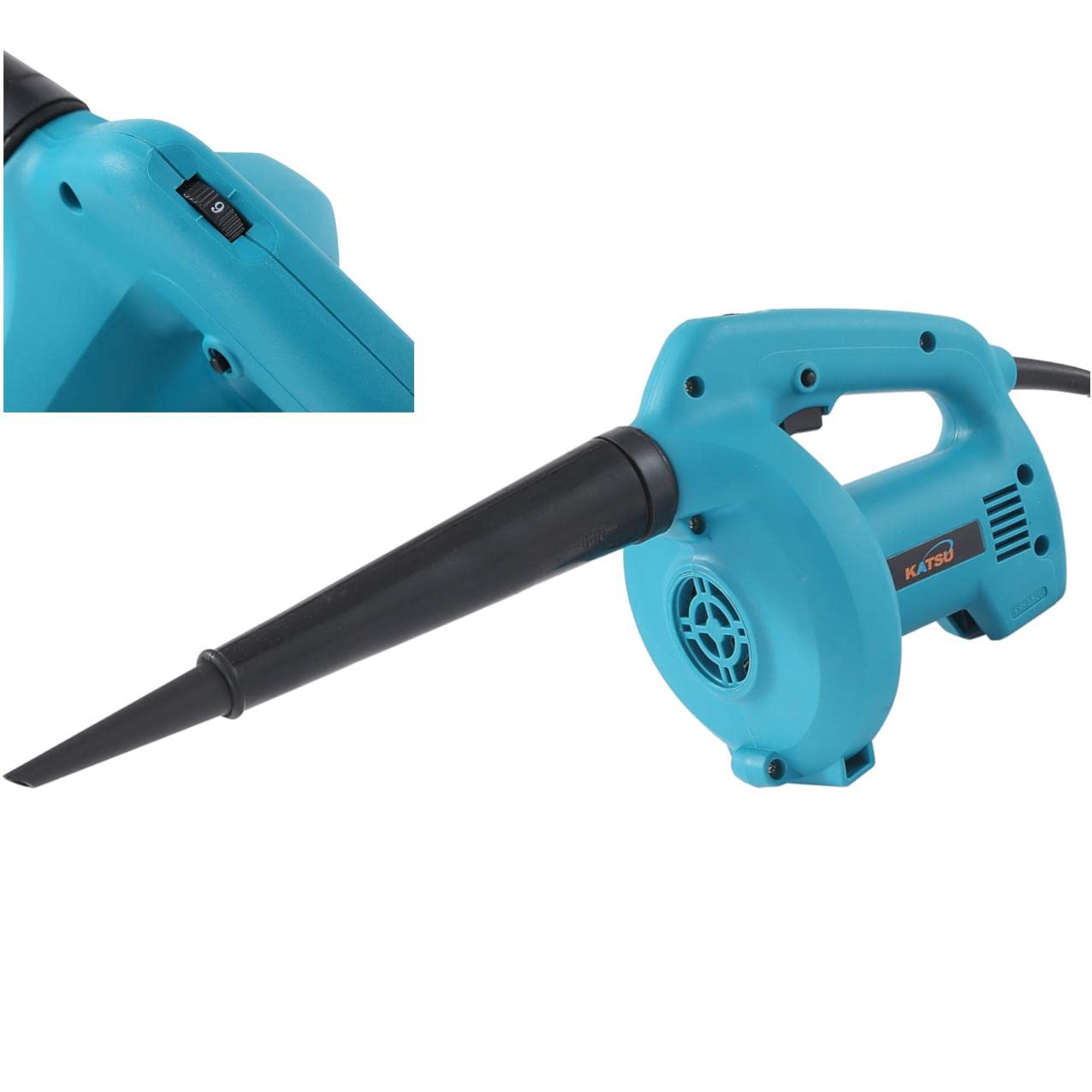 KATSU Electric Air Leaf Dust Blower, 900W Duster Dryer Inflator with Variable Speed for Computers Construction Home Office Garden Lawn Care, Car Corner Clearing 100761
