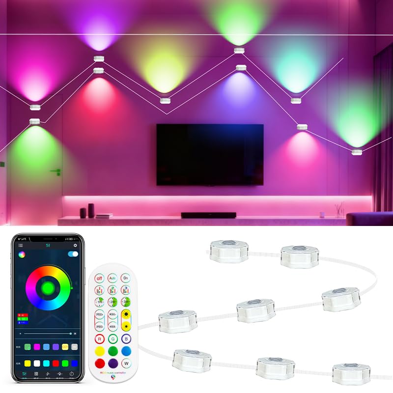 DTQJ 3M Led Strip Lights Music Sync Color Changing Lighting,Hexagon Led Lights Colours RGB Light Bluetooth App & Remote Control,USB LED Light Strip for Room Home Decor Tv Backlight Wall Light — image 1