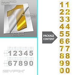 iSYFIX Reflective Yellow Vinyl Numbers Stickers