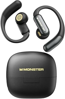 MS-AC550 Auricolari Open-Ear con Bluetooth 6.0, Design a Orecchio Aperto, IPX4, 13 mm, 6 Ore di Riproduzione, Custodia di Ricarica USB-C, 30 Ore Totali