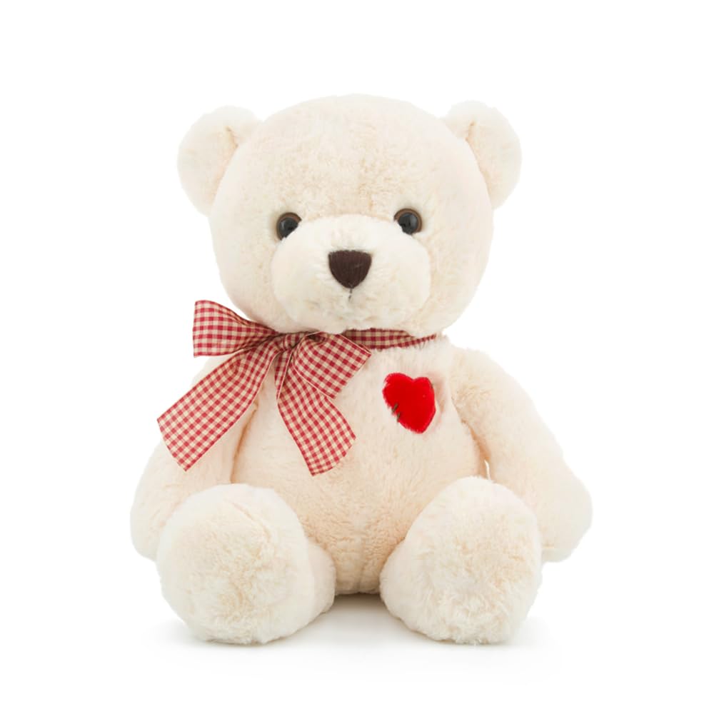 Photo 1 of ShuaiRun Premium Plush Teddy Bear with Checkered Bow Tie & Heart Charm Ultra-Soft Stuffed Animal Toys for Valentine's, Girlfriend, Boyfriend