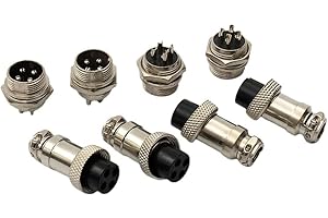 GX16-4 4-Pin Aviation Panel Connector Set, 16mm Metal Male & Female, 400V 5A, for CNC Machines, Instruments, Aviation