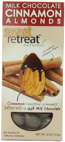 Sweet Retreat Naturals Roasted Almonds with Milk Chocolate, Cinnamon, 5-Ounce