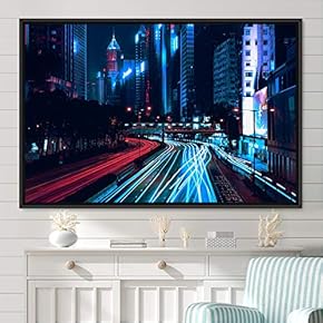 signwin Framed Canvas Wall Art Light Exposure Colorful...