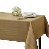 Benson Mills Flow Heavy Weight "Spillproof" 60-Inch by 120-Inch Fabric Tablecloth, Taupe