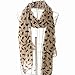 JOVANAS FASHION Ladies Scarf Shawls Cat Print Scraves 100% Chiffon Wrap (Beige)