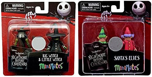 The Nightmare Before Christmas Exclusive Minimates Big Witch &amp; Little Witch + Santa's Elves Minifigure 2-Pack