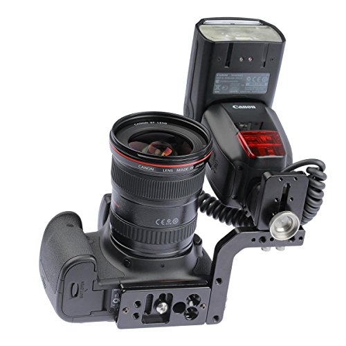 BP1 Paparazzi Mini Flash Bracket for all DSLRs and Mirrorless cameras Arca-Swiss type Plate Mount Modular design can be modified for left or right side of the camera (Canon, Nikon, Sony, Pentax etc.)