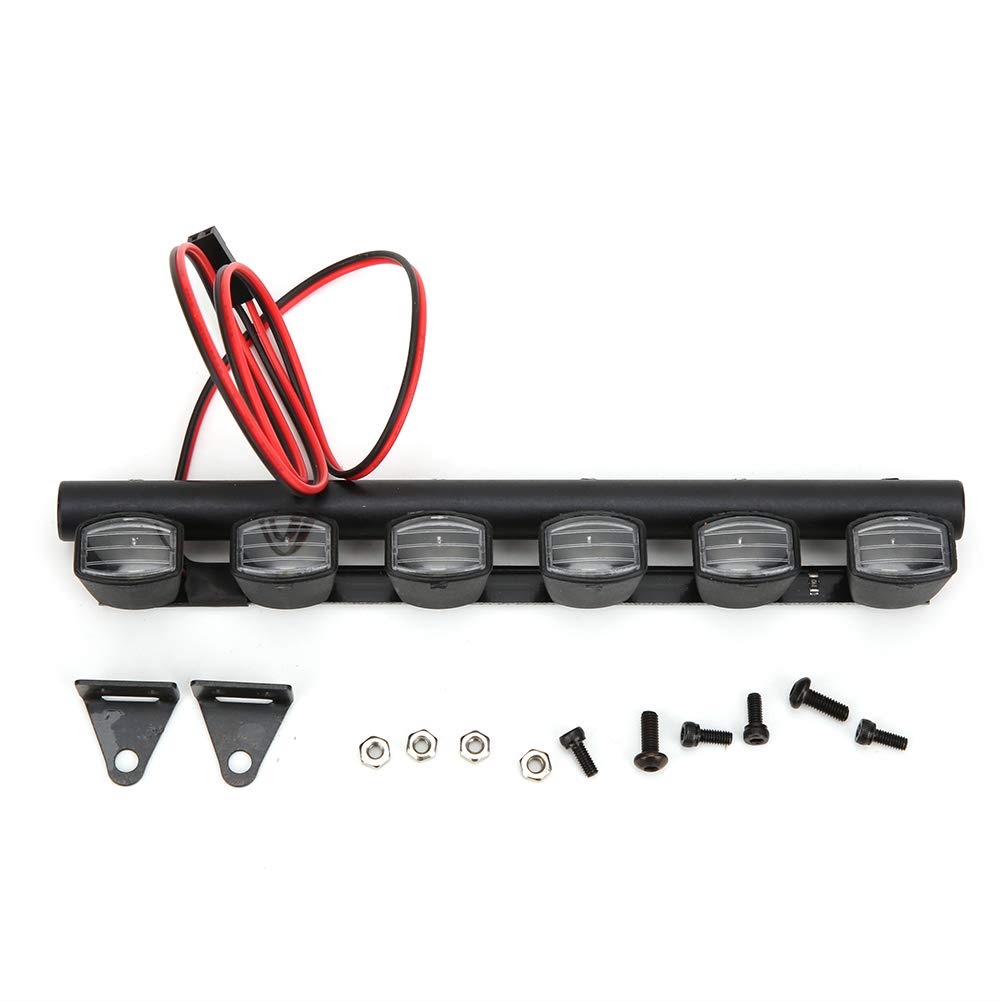 Tbest 6 LED RC Lights, RC Roof Lights, 1:10 Scale RC Crawler Car Roof Light Bar RC Roof Bulbs Spotlights Accessory Fit for Pull Car (6 LEDs)