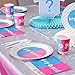 Gender Reveal Party Bundle, Includes Plates, Napkins, Cups and Cutlery (Serves 24, 144 Pieces in Total)