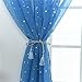 Kid Boy Room Window Sheer Sky Blue Curtain Panels Rod Pocket Beautiful Star Voile Sheer Drapes Curtains for Bedroom Living Room Nursery Room,Window Treatments,39 x 79 inch,Blue,1 Panel