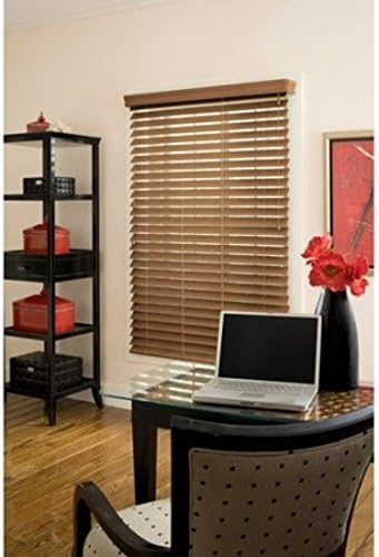Natural Elegant Maple Look Moisture &amp; Heat Resistance Wood Blinds, 72x64