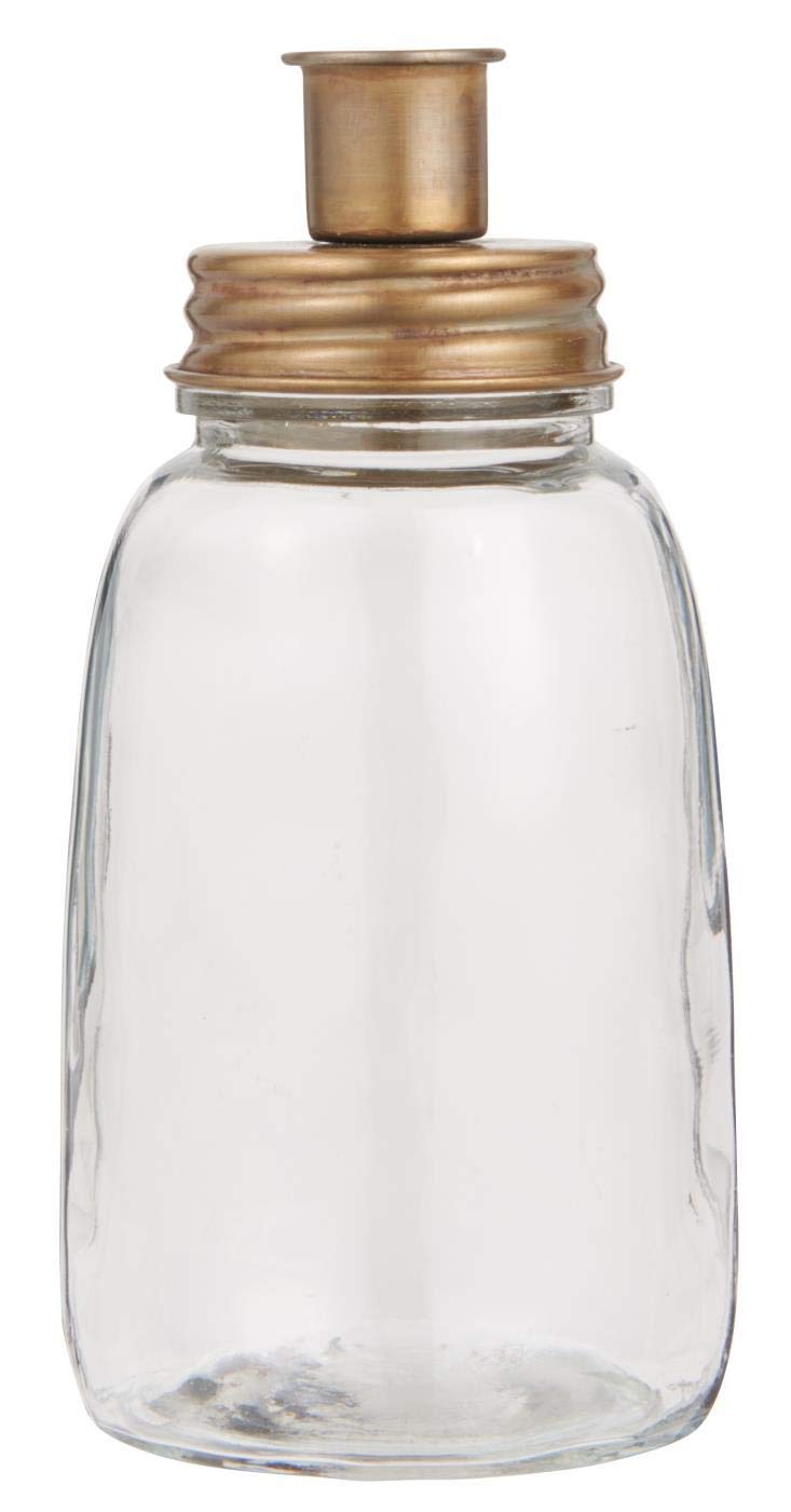 IB Laursen - Candle Holder - for Taper Candles - with Brass Lid - (Diameter x Height): 8.5 x 17.5 cm