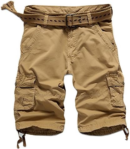 Men's Retro Cotton Multi-Pocket Cargo Shorts Earth Yellow 29