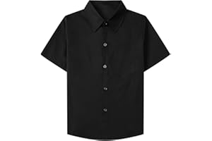 SANGTREE Mens & Boys Short Sleeve Dress Shirts Cotton Button Down Shirts for Boys, 12 Months - Men 2XL