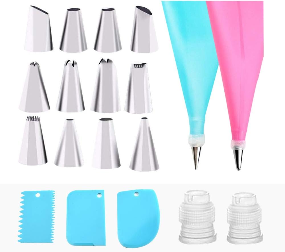 Reusable Silicone Piping Bags and Nozzle,Silicone Icing Piping Cream