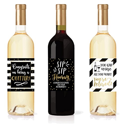 5 Retirement Party Gift Wine Labels Or Stickers For Men Or