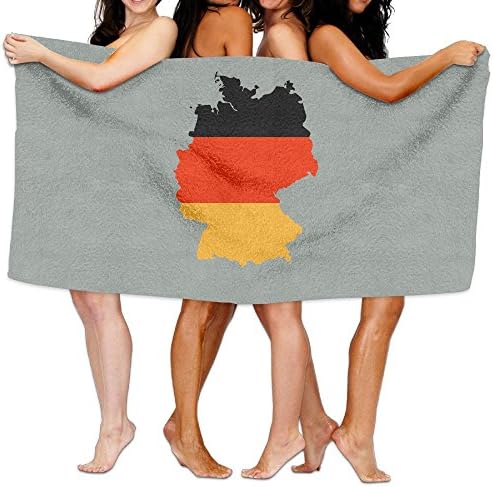 Fulover German Flag Gray Swim Towels Beach Blanket Bath Towels Travel Towels