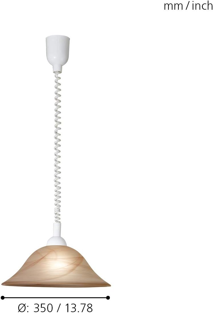 Eglo Pendant Light Albany, Hanging Lamp with Spiral Cable, Height Adjustable - Image 4