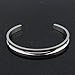 Zuo Bao Stainless Steel Bracelet Grooved Cuff Bangle for Women(Silver)
