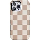 Casely iPhone 16 Pro Max Case | Fit Check | Neutral Checkerboard | Bold Protective Design | Compatible with MagSafe