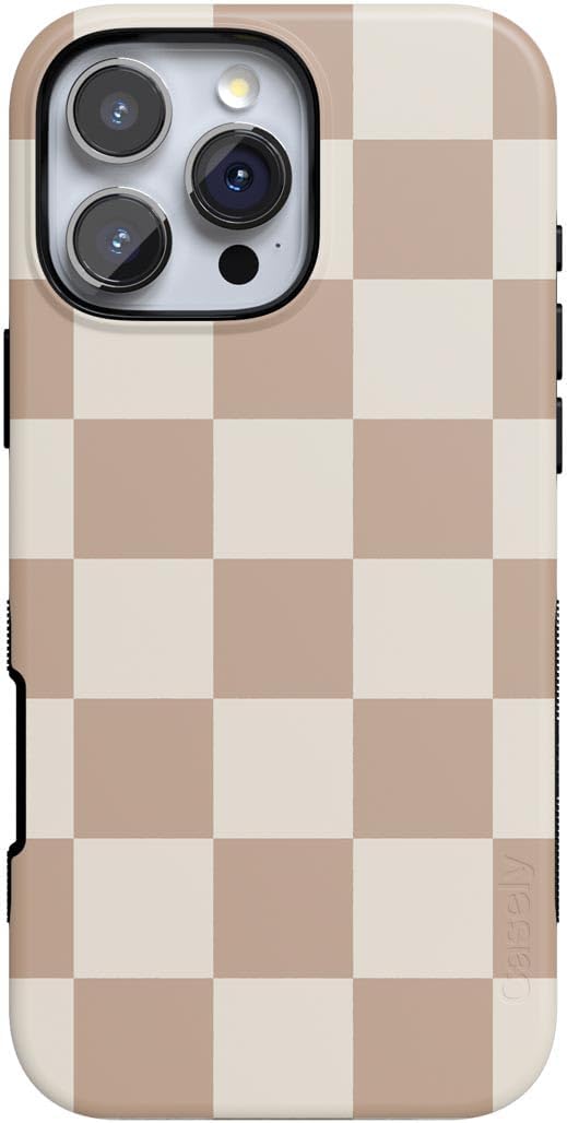 Casely iPhone 16 Pro Max Case Neutral Checkerboard