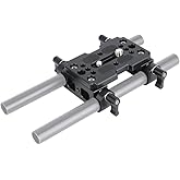 NICEYRIG Tripod Mounting Plate with 15mm Rod Clamp Railblock for Rod Support/DSLR Rig Cage