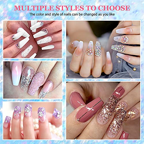 GEJRIO Poly Gel Nail Kit with UV Lamp, Poly Gel Kits with 6 Colors, Gel Base and Top Coat, Nail Art Supplies, All in One Extension Builder Gel for Nails for Professional and Beginner DIY at Home