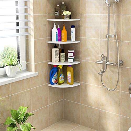 IronBuddy 4 Tier Floating Corner Shelf White Wall Mounted Corner