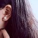 CARLWAY Cute Cat Earrings Sterling Silver Plated Imitation Pearl Stud Earrings for Women Girls