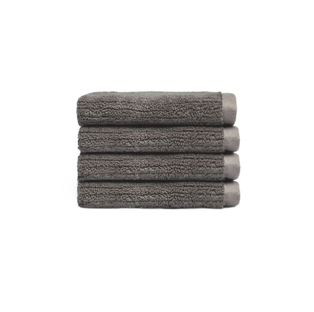 Photo 1 of Cozy Earth Ribbed Washcloth Set - 60% Cotton 40% Viscose from Bamboo Bathroom Washcloths - Soft & Absorbent Textured Ribbed Pattern - 4 Pack Charcoal