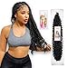 6Pcs Passion Twist Natural Black Synthetic Hair for Black Women Andromeda 18 Inch Soft Long Braids Passion Twist Crochet Braiding Hair Extensions with 5 Free Gift (1B)