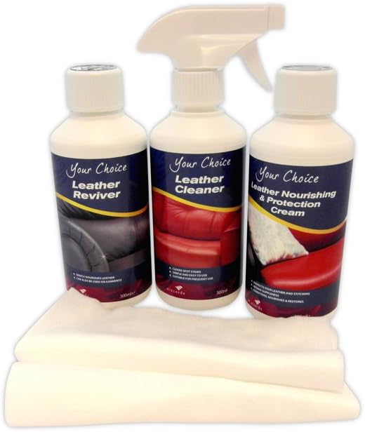 Leather Care Kit Includes Leather Cleaner, Leather Nourishing and