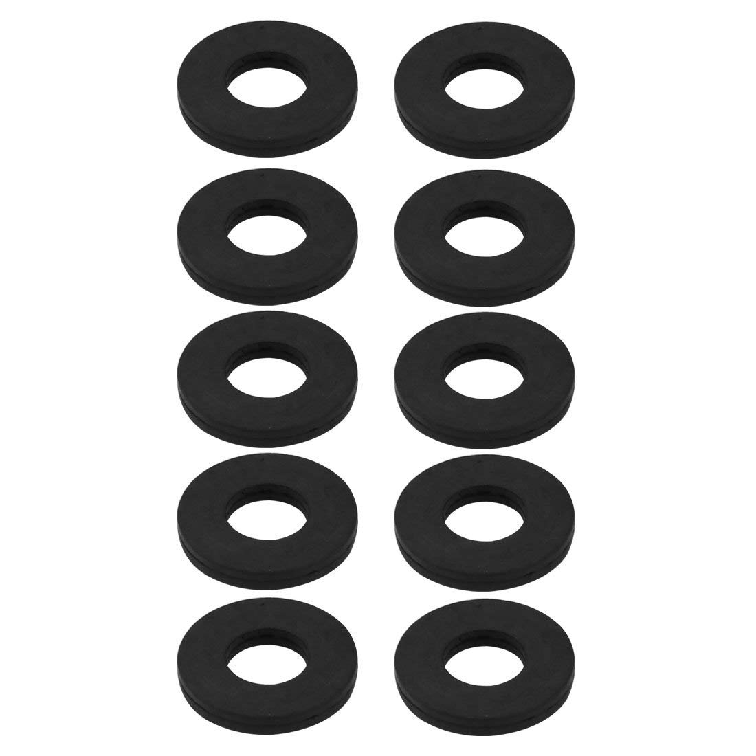 TOP-VIGOR 10Pcs Rubber Flat Washers, 22mm OD 10mm ID 3mm Thickness Heavy Duty Black Rubber Grommet Vibration Damping Pads Sealing Gasket Washers for Faucet Pipe Water Hose Fastener Bolt