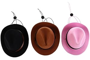 KOPIDA 3Pcs Pet Dog Cowboy Hat Adjustable Buckle Pet Hat Puppies Cowboy Cowgirl Cosplay Caps for Pet Cosplay Photo Props Accessories