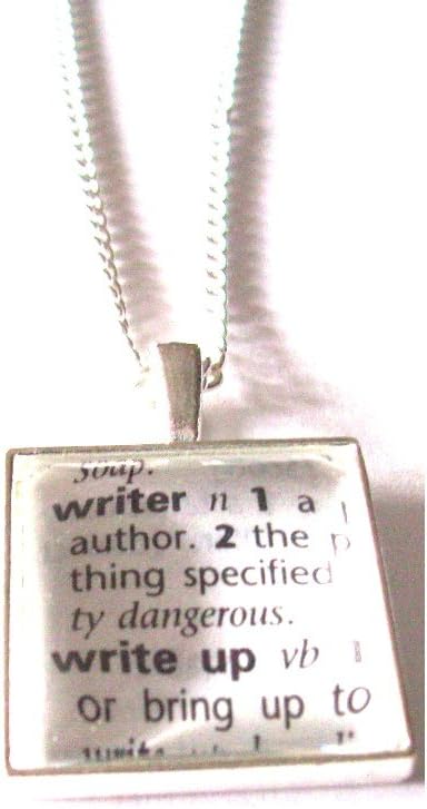 English Gems Writer Dictionary Word Excerpt in Pendant with Necklace and Gift Box
