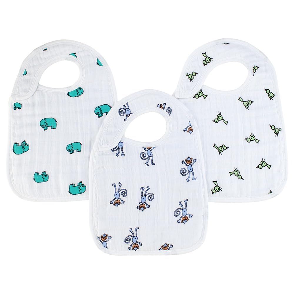 aden + anais™ snap bibs 3 pack cotton muslin jungle jam