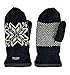 BRUCERIVER Mens Snowflake Knit Mittens with Warm Thinsulate Fleece Lining (ONE SIZE, Black)