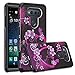 Wydan Case for LG V20 - Slim Hybrid Hard Impact Shockproof Cover - Heart Flower - Black Pink