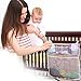Baby Nursery Organizer For Cribs By Loved Bimbi: Practical Hanging Storage Bag With 4 Compartments, Diaper Organizer to store Lotions, Powder, Wipes, Diapers and Toys, White Breathable Playard Caddy
