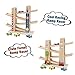 WOOKA Wooden Race Track Car Ramp Racer with 4 Mini Cars First Wood Toy for Toddlers, 1 2 Years Old Boys and Girls