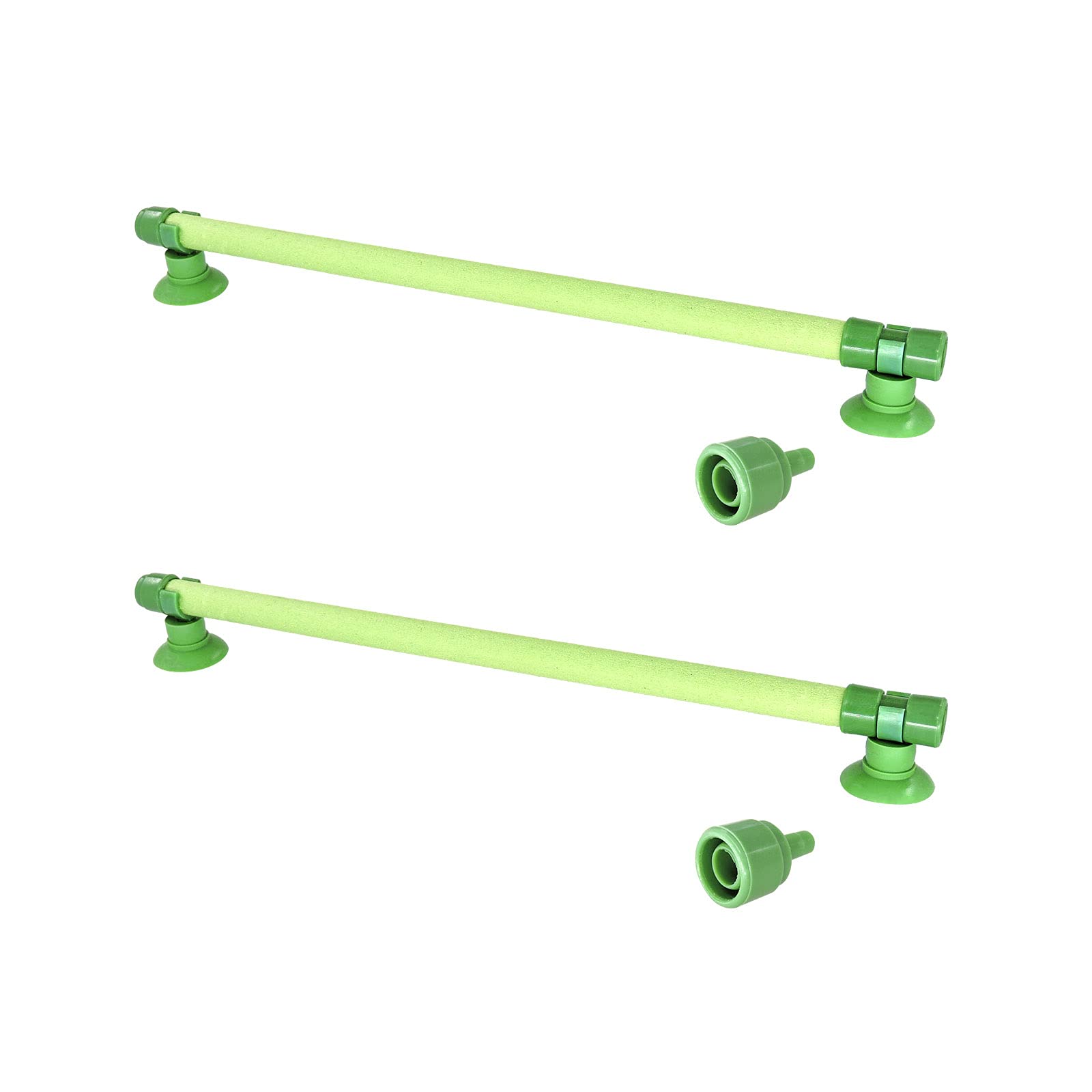 FuninCrea 10-inch Fish Tank Bubble Wall Air Stone Tube, 2PCs Aquarium Air Bar Tube Bubble Release Diffuser Bar for Fish Tank Air Pump (Green)
