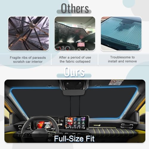 [Upgrade] CDEFG Compatible with Renault 5 E-Tech R5 2024 2025 2026 Front Sun Visor Sunshade Sunshade Car Sun Visor Windshield Accessories