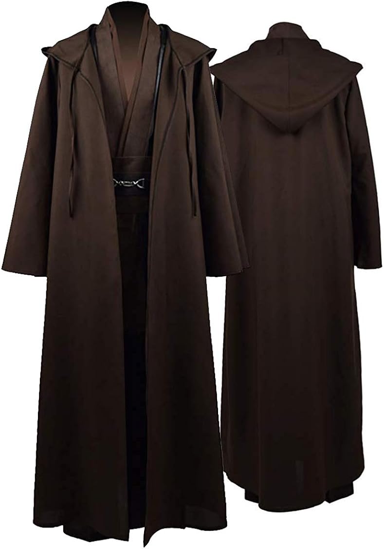 Rongxu Mens Jedi Robe Cosplay Costume Adult Tunic Hooded