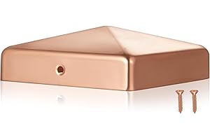 Tandefio 2 Pcs 6x6'' Solid Copper Post Caps Fence Pyramid Decking Caps with Screw for Metal Wood Cedar Fence Deck Corridors Mailbox Posts End Cover