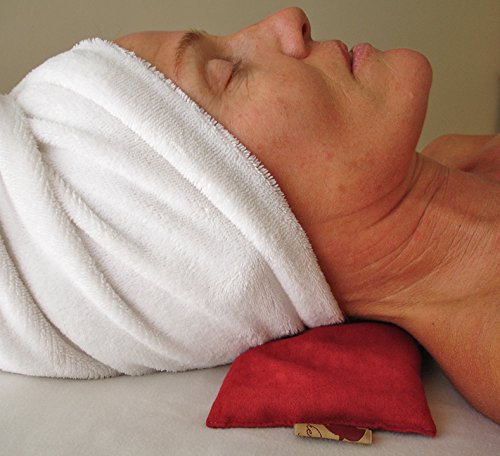 Hot Cherry Eye Pillow (Red Ultra Suede) Cherry Pit Pillow, Natural Moist Heat Relieves Muscle Pain, Tension Relief, Headaches, Arthritis, Hot/Cold Therapy, Microwavable - Thumbnail 5