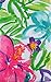 Watercolor Tropical Flowers Abstract Vinyl Flannel Back Tablecloth (52