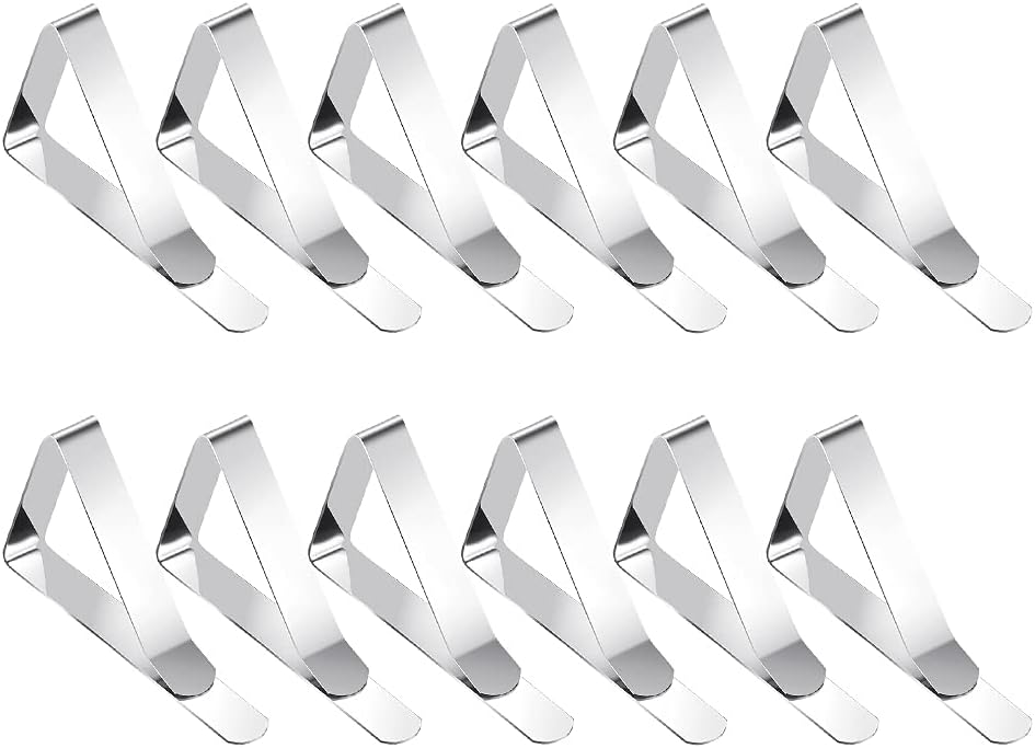 lmytdo Table Cloth Clip 12 Pack Stainless Steel Clips for Outdoor Indoor Tables