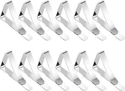 lmytdo Table Cloth Clip 12 Pack Stainless Steel Clips for Outdoor Indoor Tables